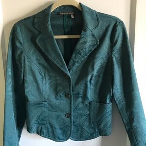 Fitted teal green blazer